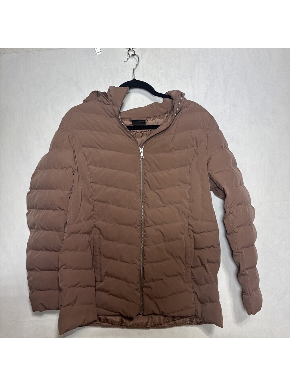 32 Degrees Heat Womens Large Hooded Puffer Jacket Coat Mauve Pink Taupe